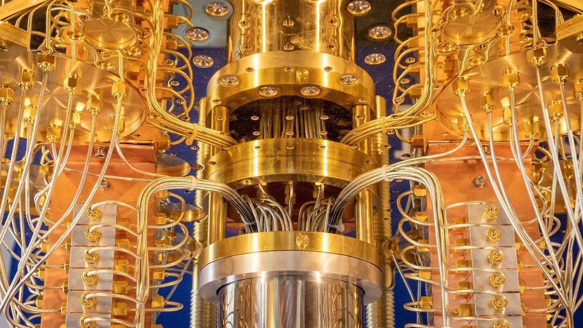 Quantum computer hardware closeup