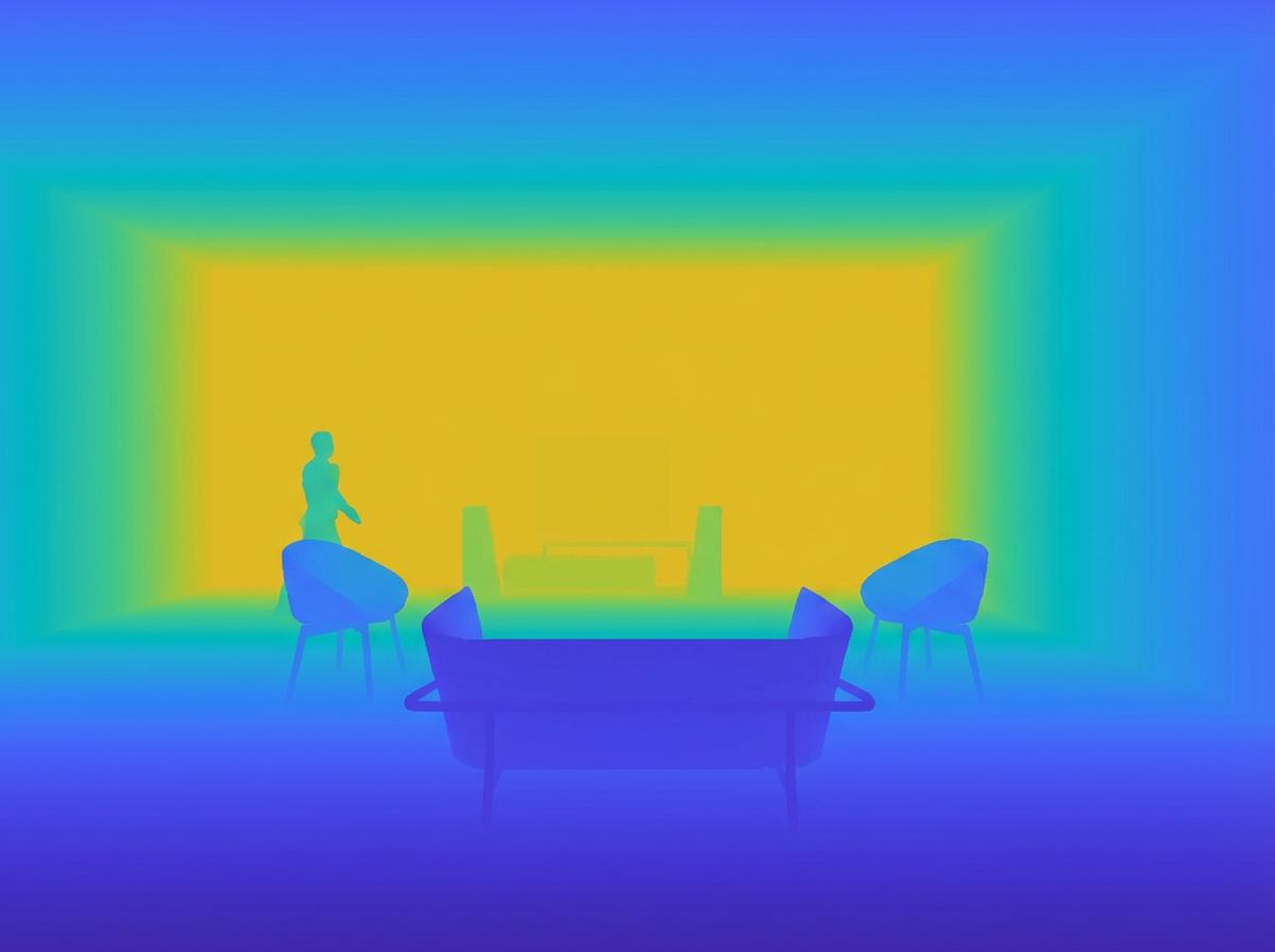 Thermal room depth map